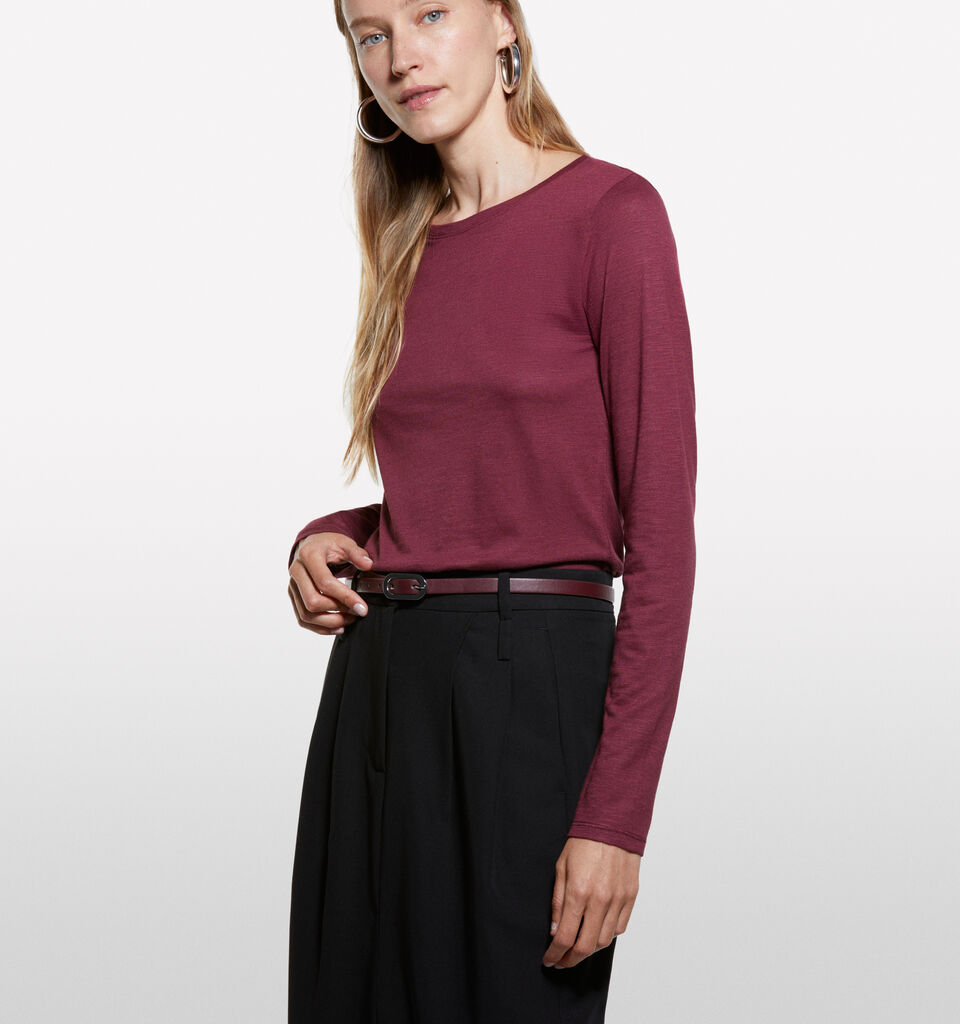 T-shirt bordeaux a maniche lunghe - t-shirt a manica lunga da donna - Bordeaux | Sisley image number 3